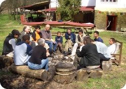 At Uszó retreat hamlet with Dhammaduta Course participants